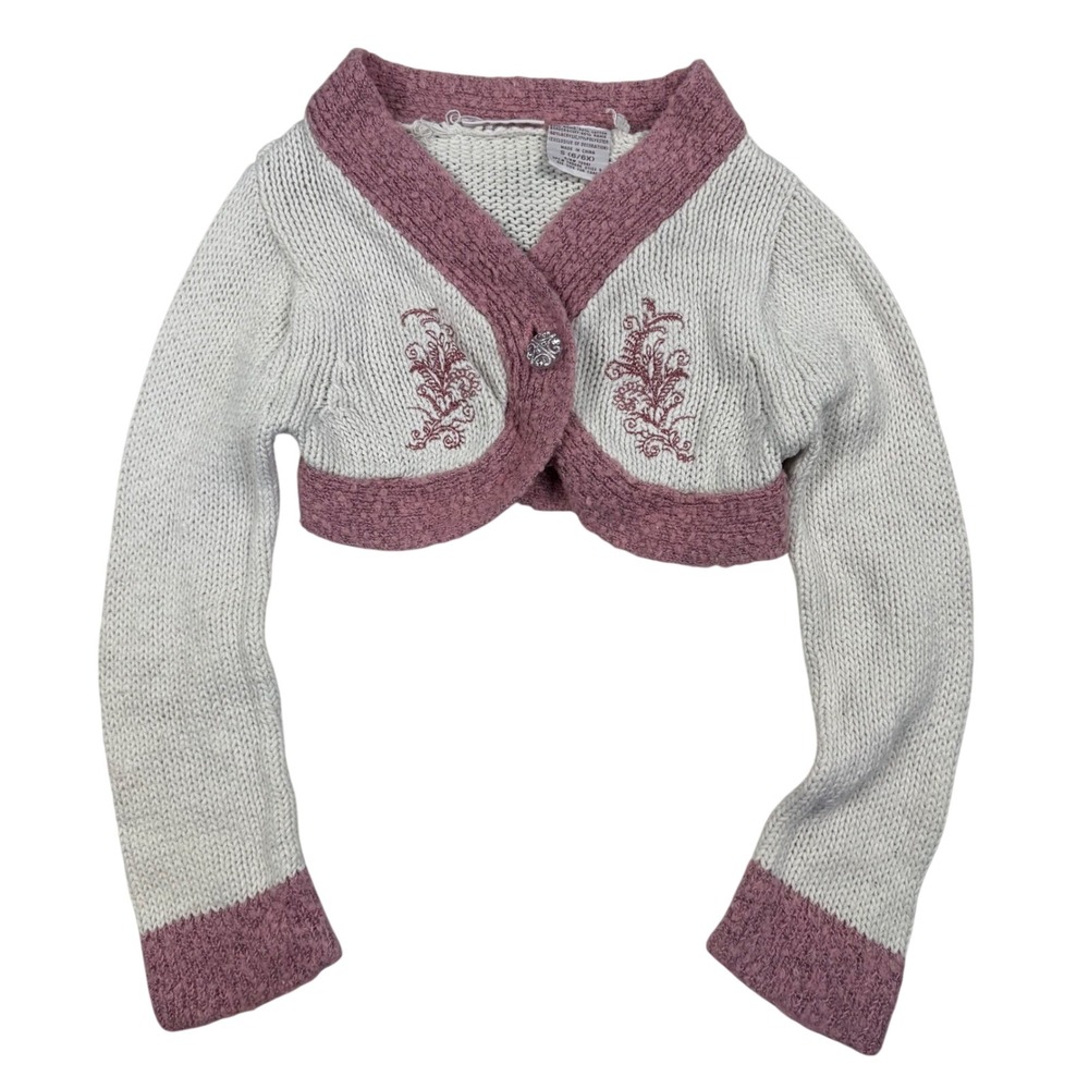 Mary-Kate and Ashley Girls Cropped Shrug Cardigan Y2K Clueless Sz S 6/6Xs